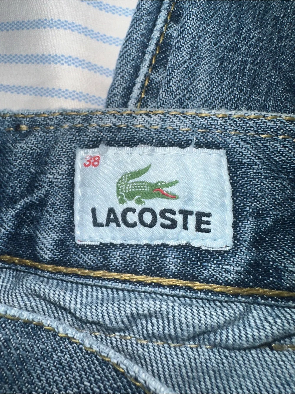 Lacoste Men's Straight Jeans in Blue Wash